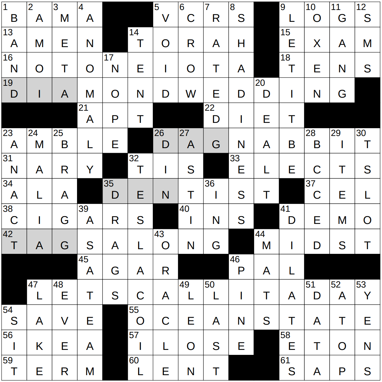 0117 23 NY Times Crossword 17 Jan 23 Tuesday NYXCrossword
