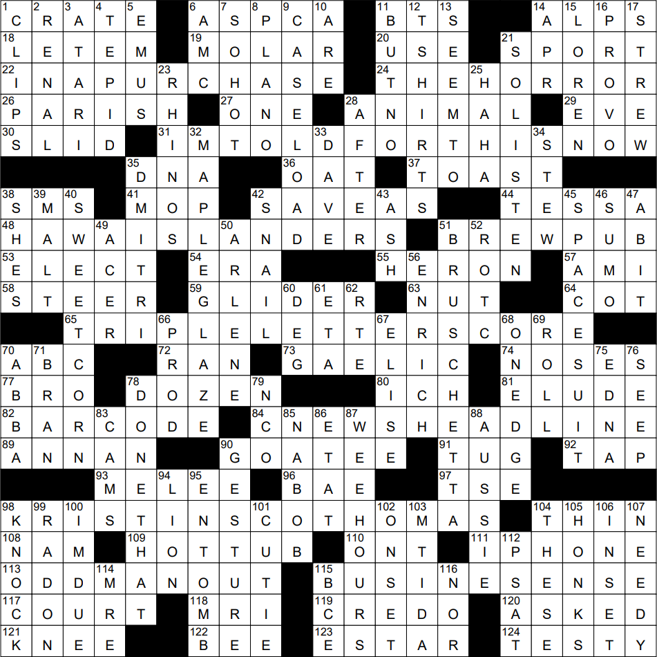 0310 24 NY Times Crossword 10 Mar 24 Sunday NYXCrossword
