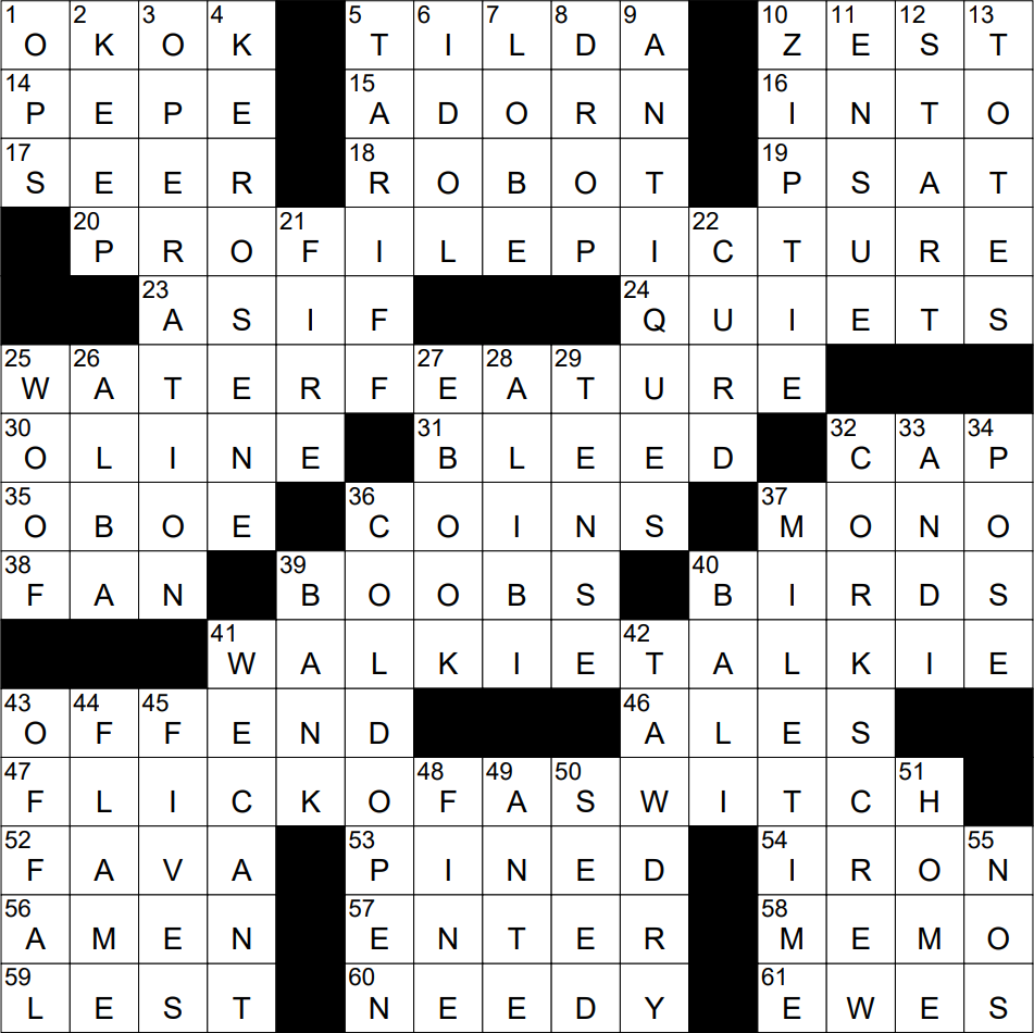 0322 23 NY Times Crossword 22 Mar 23 Wednesday NYXCrossword