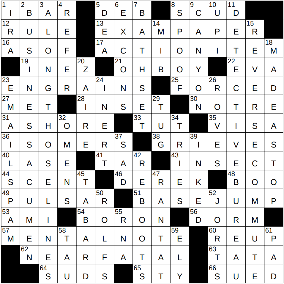 0419 25 NY Times Crossword 19 Apr 25 Saturday NYXCrossword