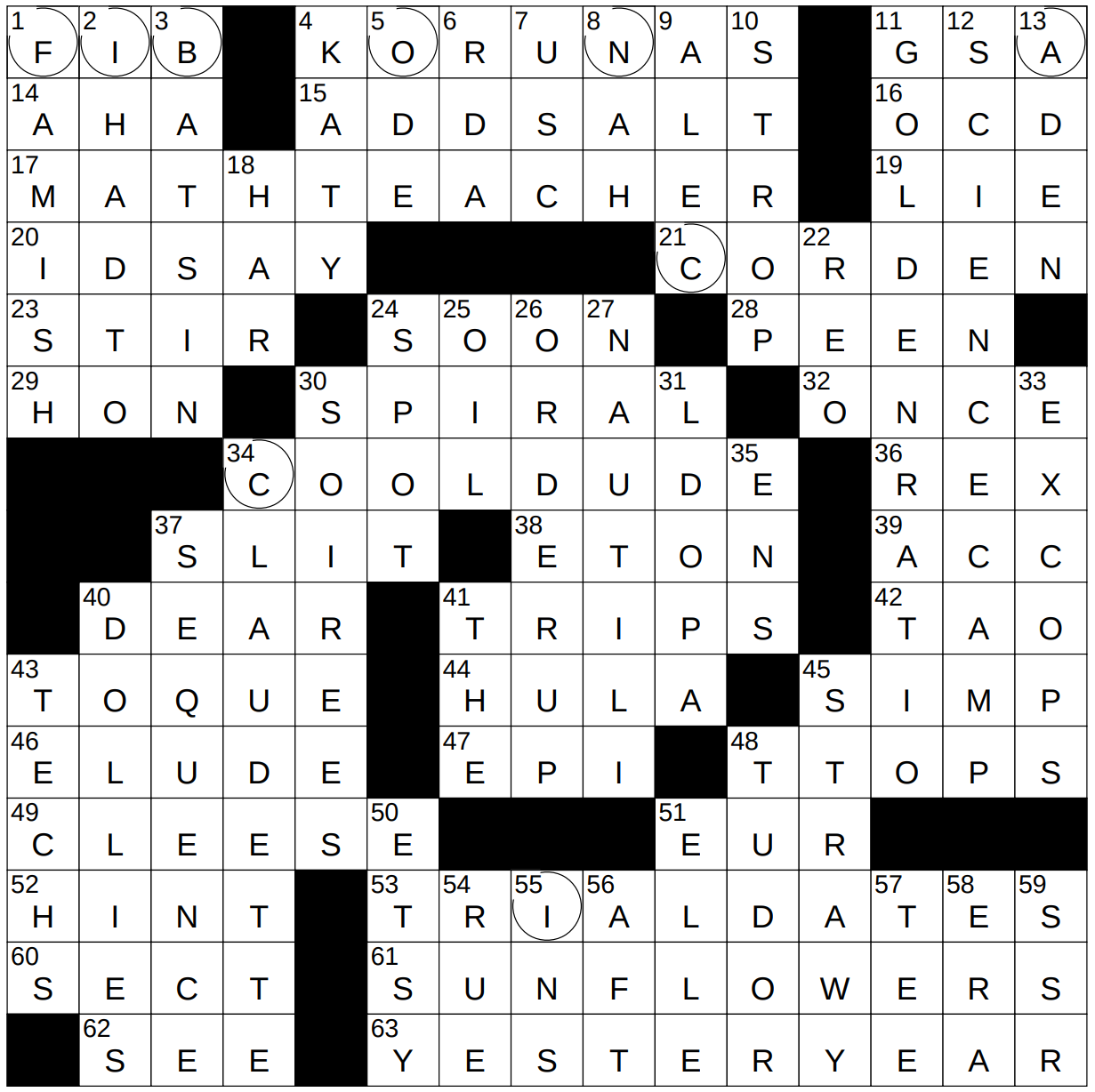 0505 22 NY Times Crossword 5 May 22 Thursday NYXCrossword