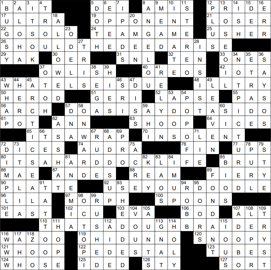 0519 24 NY Times Crossword 19 May 24 Sunday NYXCrossword