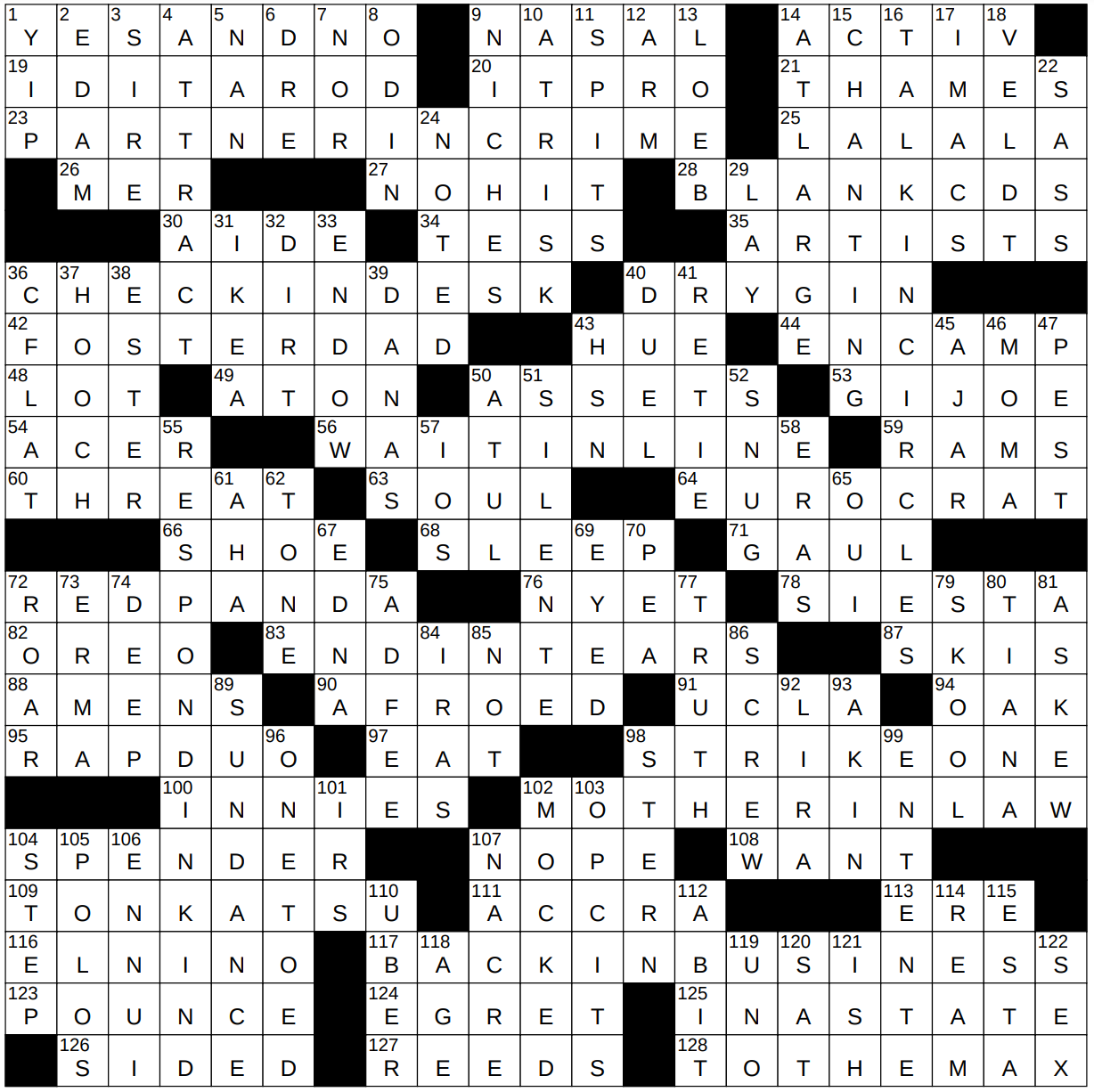 0521 23 NY Times Crossword 21 May 23 Sunday NYXCrossword