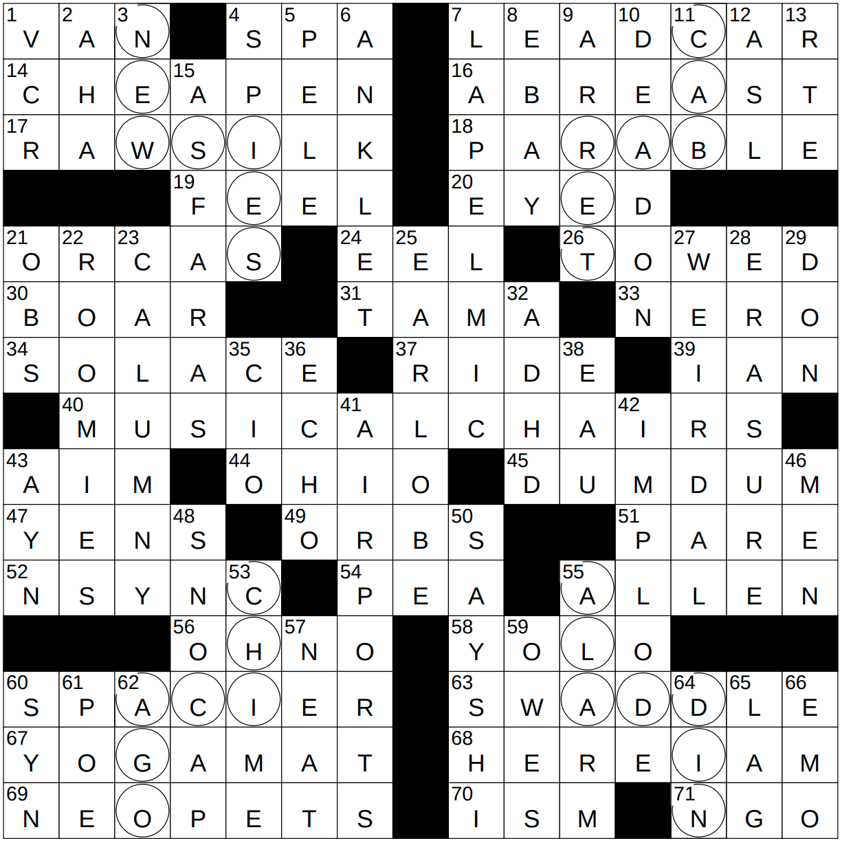 0524 22 NY Times Crossword 24 May 22 Tuesday NYXCrossword
