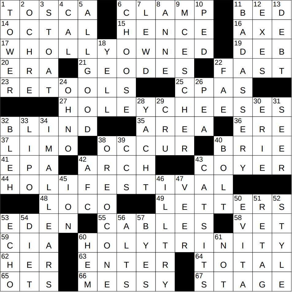 0527 25 NY Times Crossword 27 May 25 Tuesday NYXCrossword