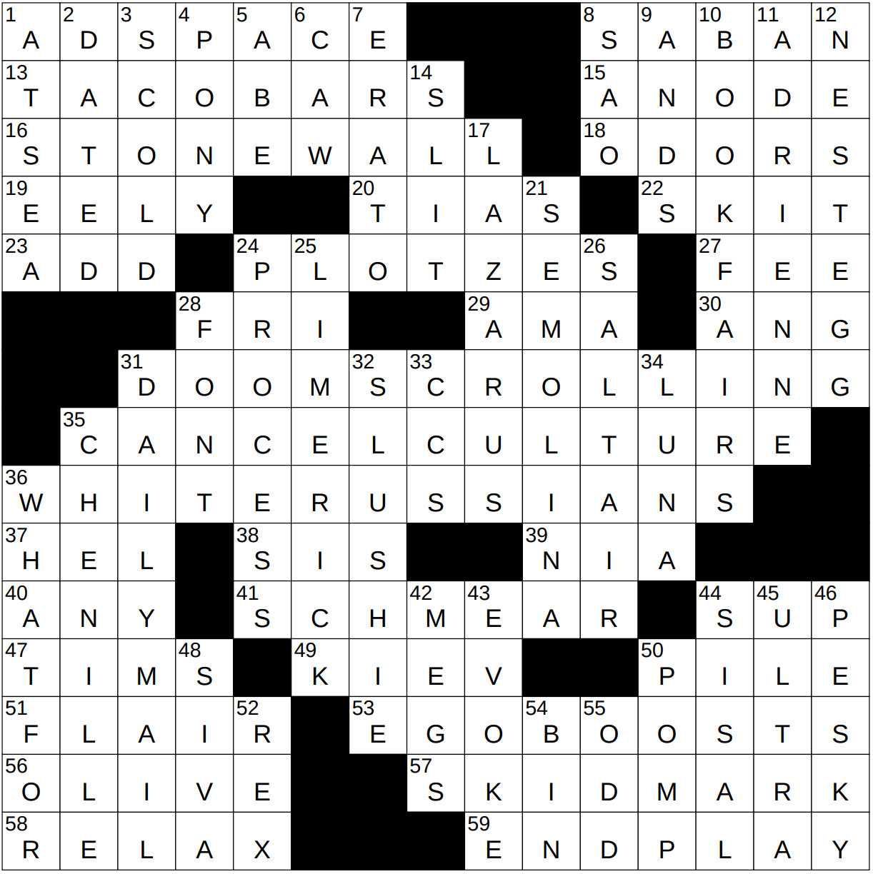 0616 23 NY Times Crossword 16 Jun 23 Friday NYXCrossword