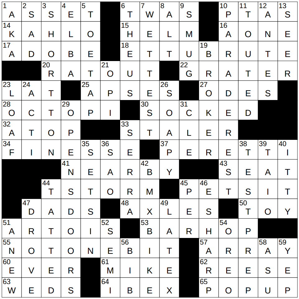 0619 25 NY Times Crossword 19 Jun 25 Thursday NYXCrossword