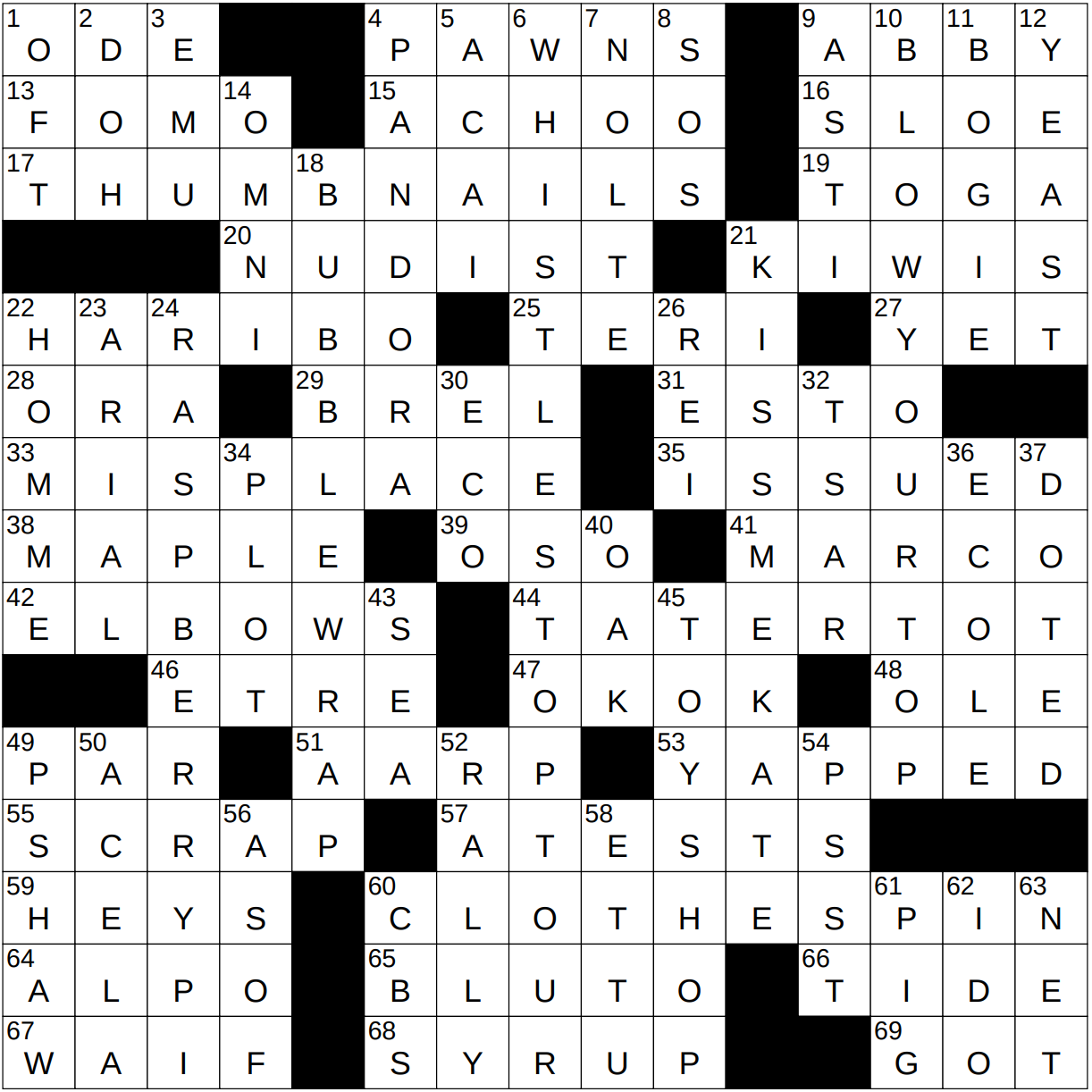 singer rita crossword clue