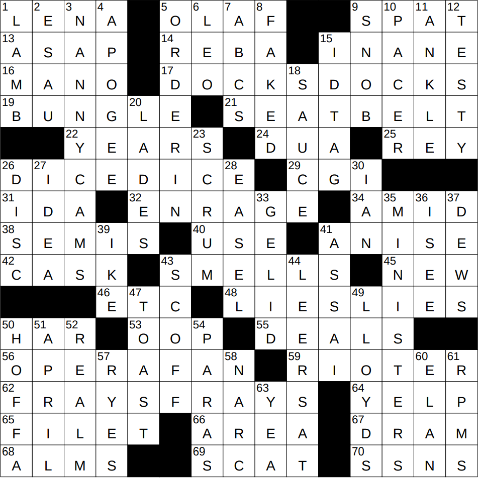 0624 25 NY Times Crossword 24 Jun 25 Tuesday NYXCrossword