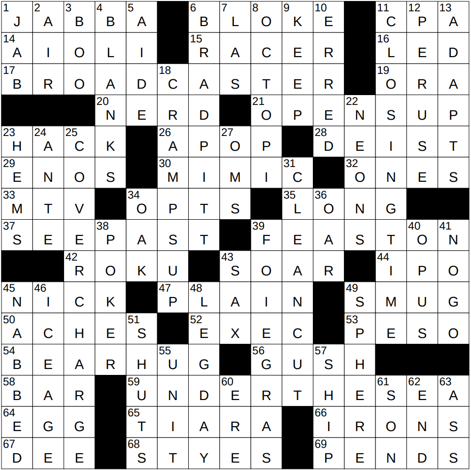 0731 24 NY Times Crossword 31 Jul 24 Wednesday NYXCrossword