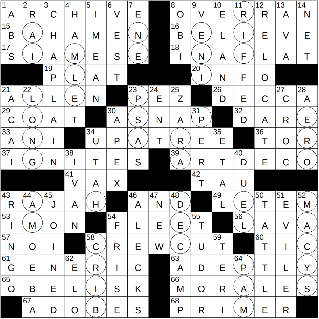 0801 23 NY Times Crossword 1 Aug 23 Tuesday NYXCrossword