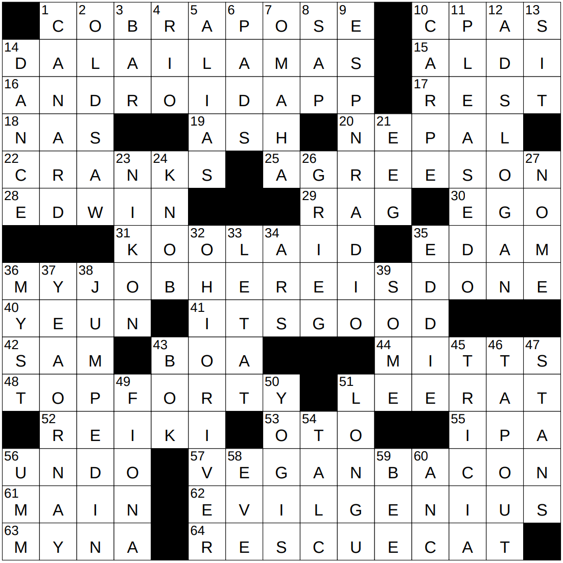 0823 25 NY Times Crossword 23 Aug 25 Saturday NYXCrossword