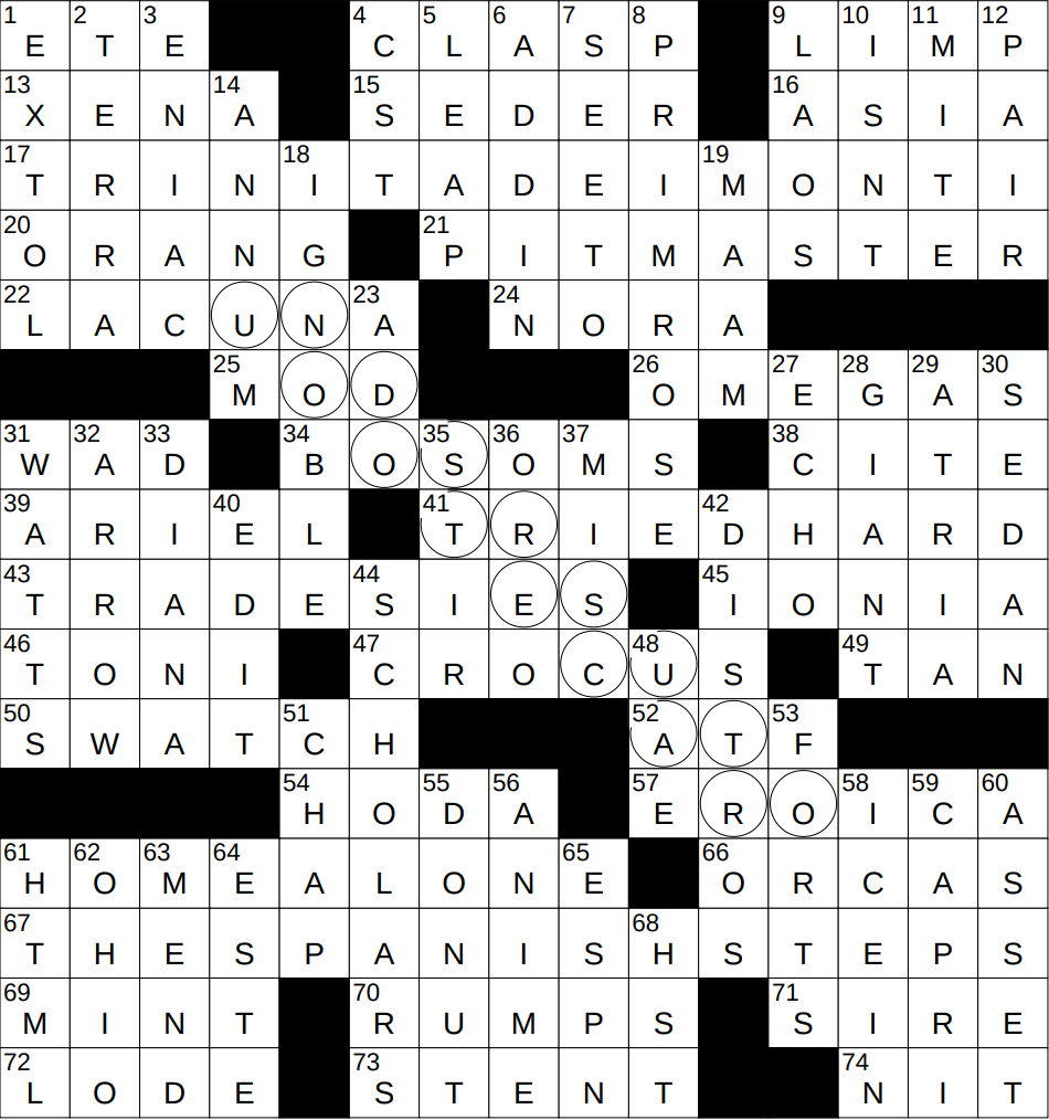 0918 24 NY Times Crossword 18 Sep 24 Wednesday NYXCrossword