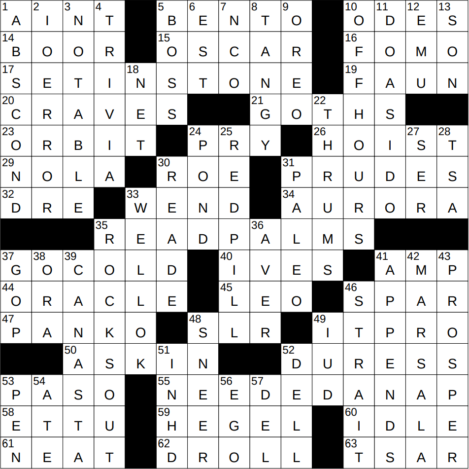 1016 25 NY Times Crossword 16 Oct 25 Thursday NYXCrossword