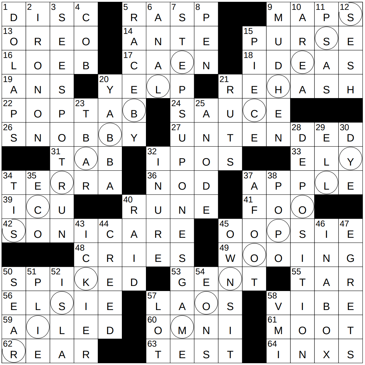 1025 22 NY Times Crossword 25 Oct 22 Tuesday NYXCrossword
