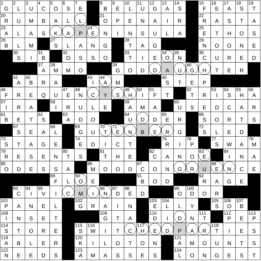1103 24 NY Times Crossword 3 Nov 24 Sunday NYXCrossword