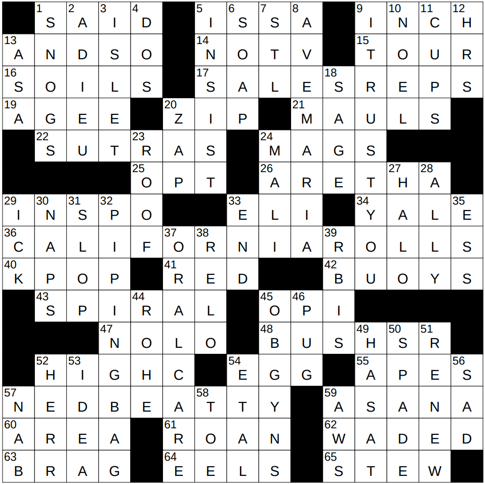 1105 24 NY Times Crossword 5 Nov 24 Tuesday NYXCrossword