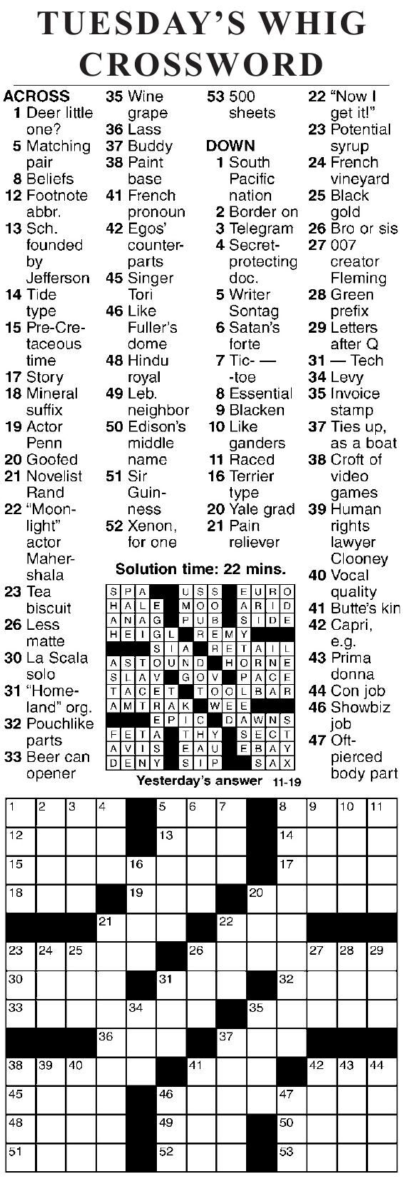 1119 Crossword Crosswords Cecildaily 1119 Crossword Crosswords Cecildaily