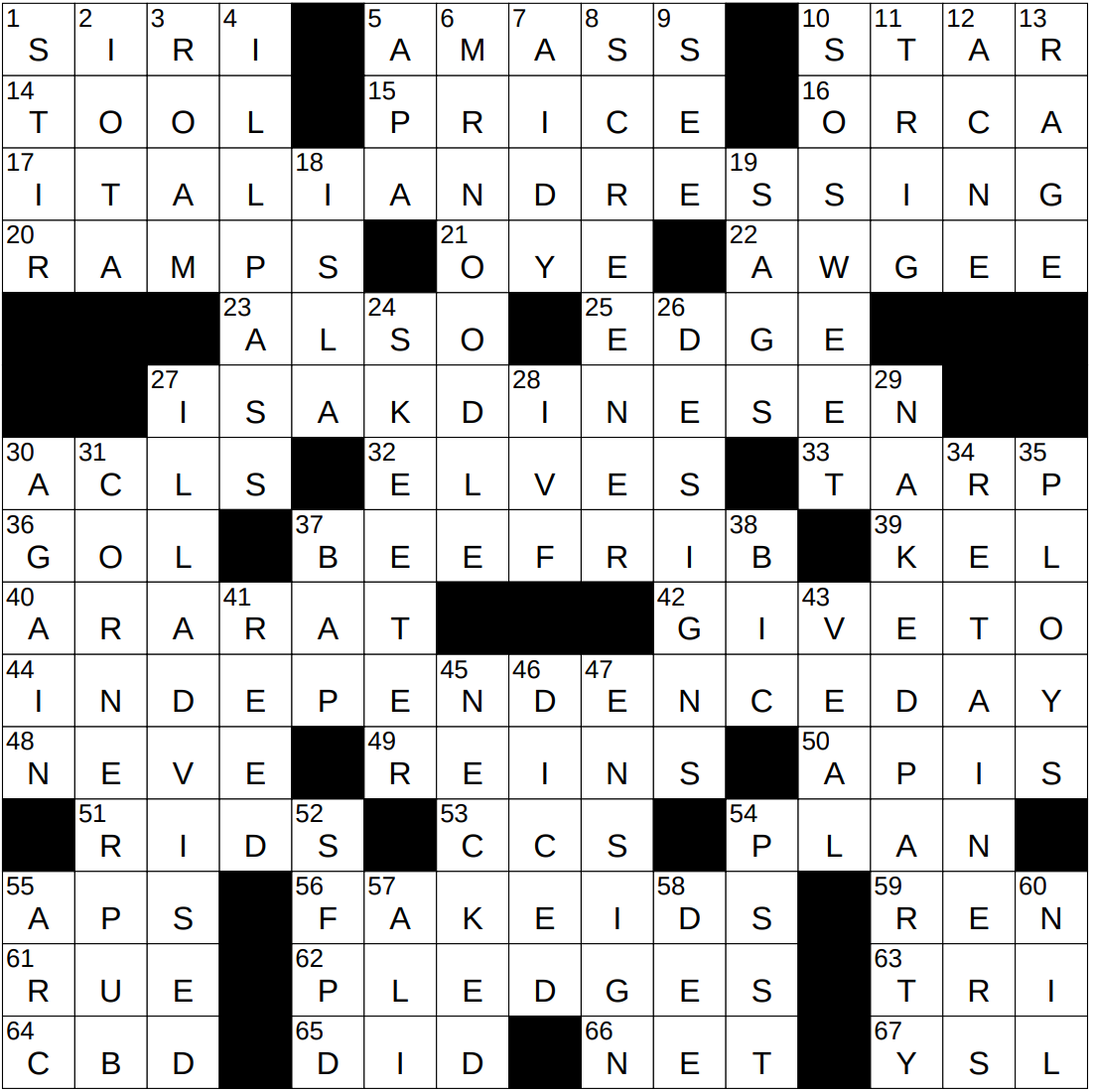1224 25 NY Times Crossword 24 Dec 25 Wednesday NYXCrossword