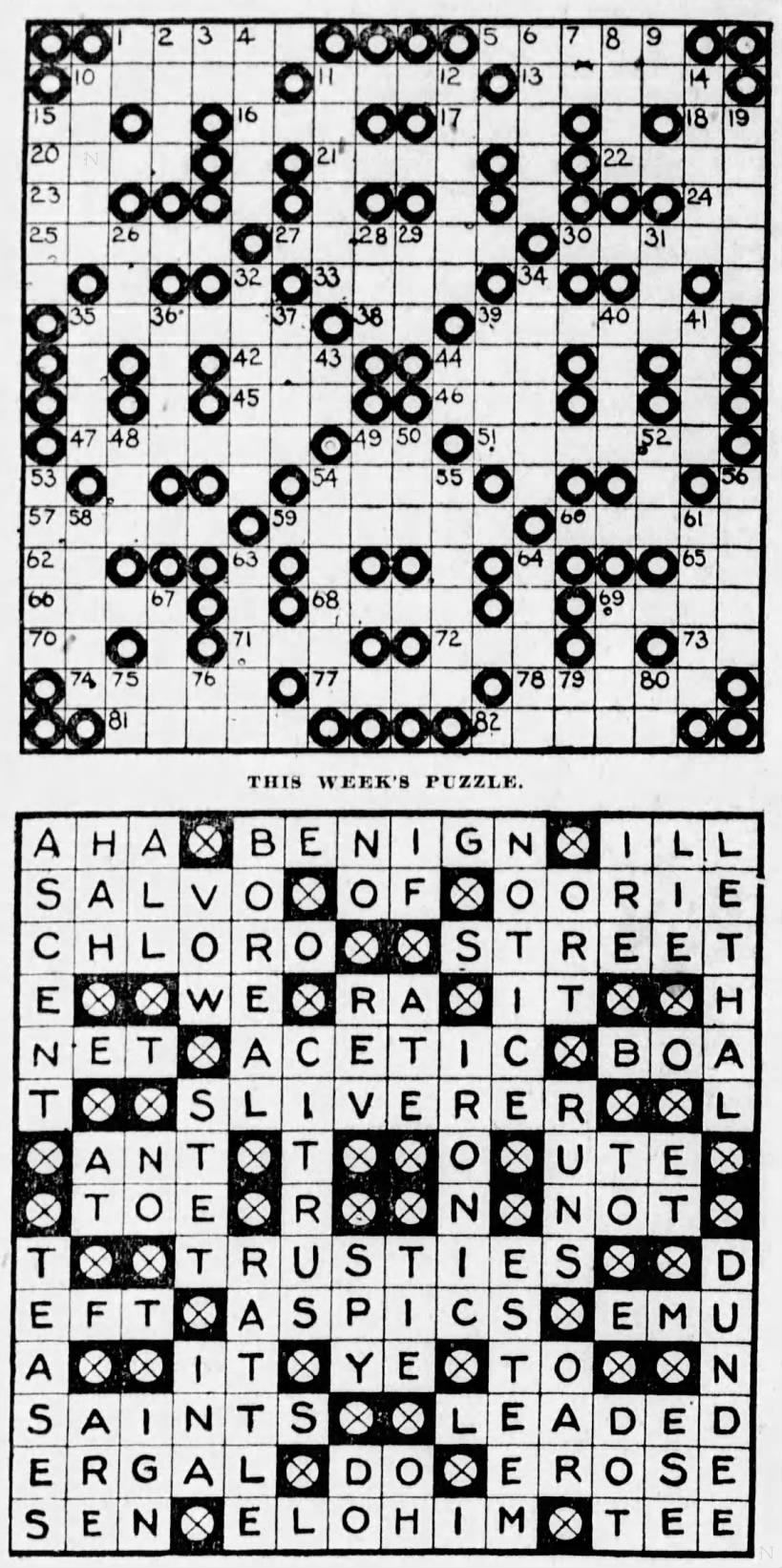 1924 The Year In Crosswords 3 Of 4 T Campbell s Grid