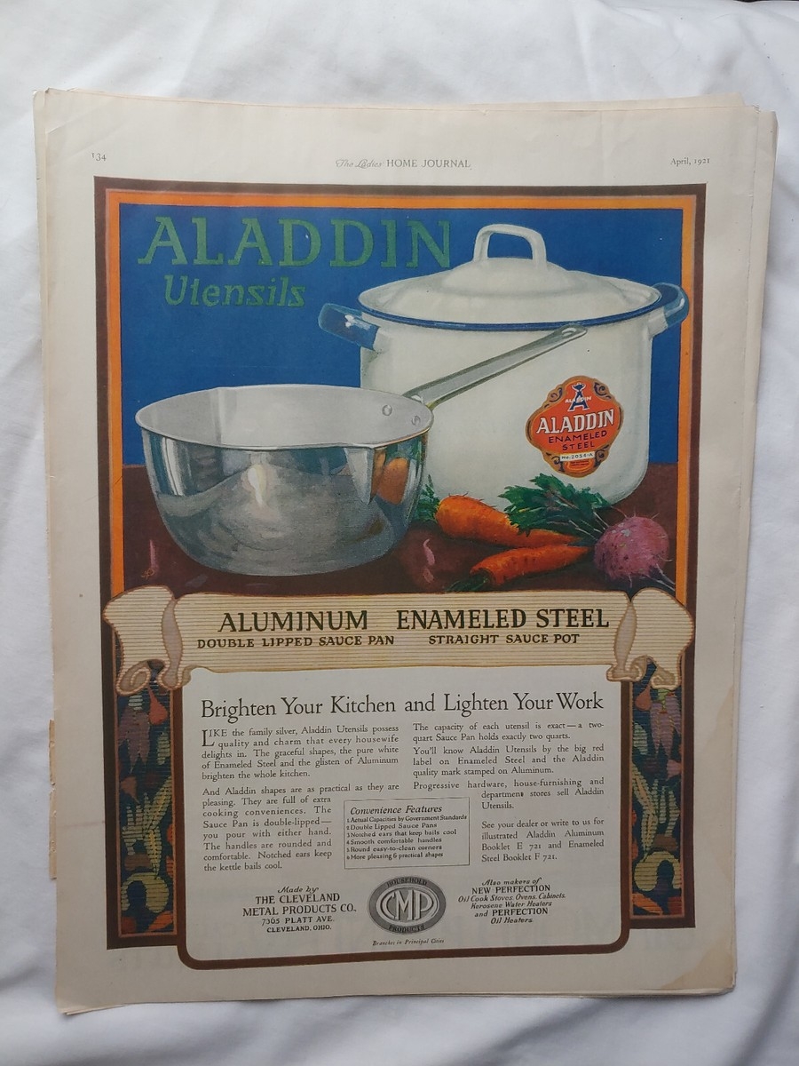 1941 VTG Orig Magazine Ad Aladdin Utensil Aluminum Enameled Steel Pot Pan LHJ EBay 1941 VTG Orig Magazine Ad Aladdin Utensil Aluminum Enameled Steel Pot Pan LHJ EBay