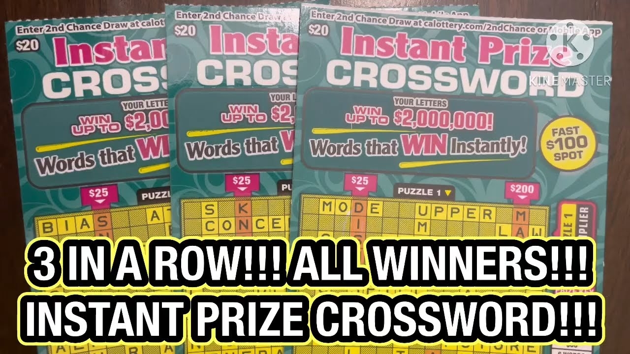 3 IN A ROW ALL WINNERS INSTANT PRIZE CROSSWORD CA Scratchers YouTube 3 IN A ROW ALL WINNERS INSTANT PRIZE CROSSWORD CA Scratchers YouTube