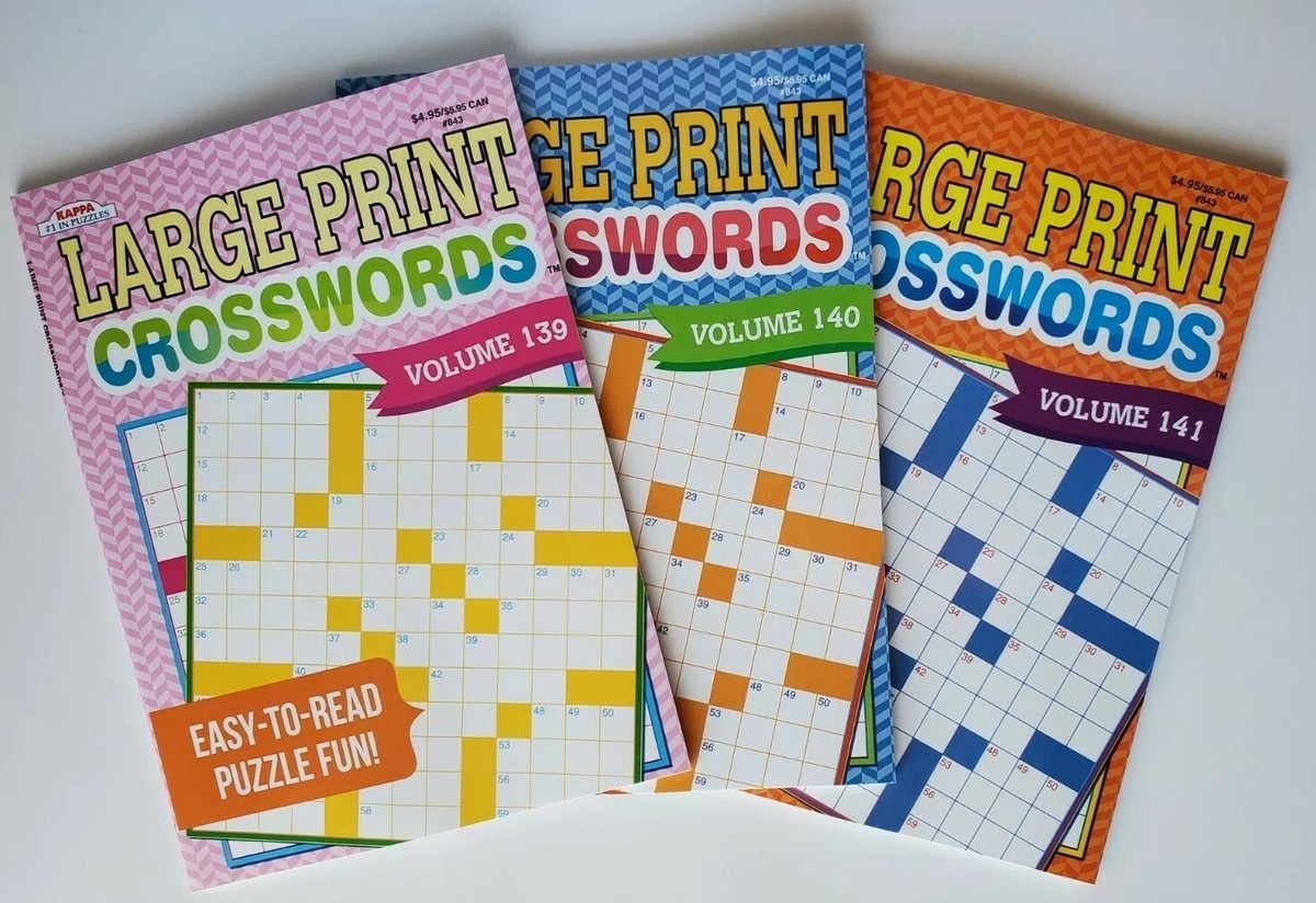 3 Kappa Puzzles Large Print Crosswords Activity Books Vol 139 141 Easy To Read EBay