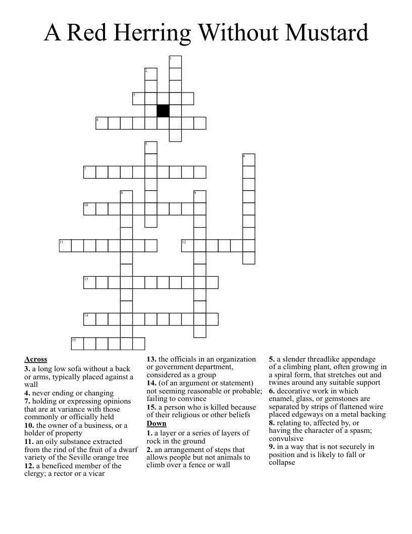 A Red Herring Without Mustard Crossword WordMint