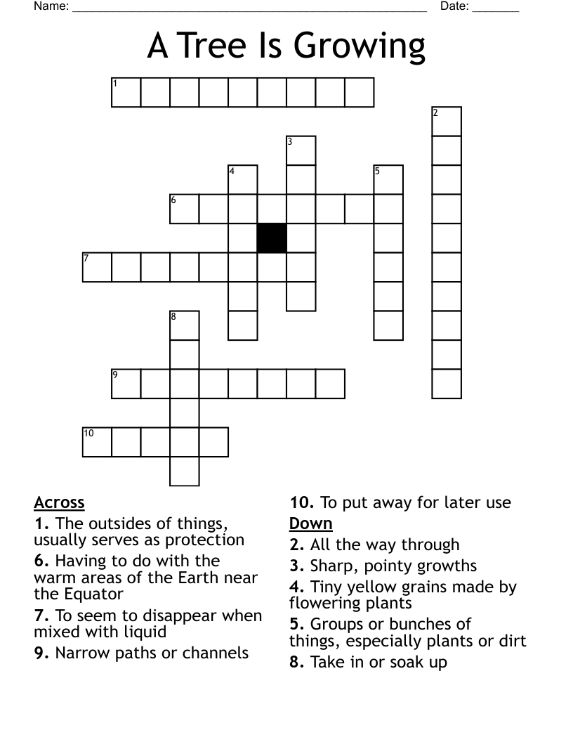 A Tree Is Growing Crossword WordMint