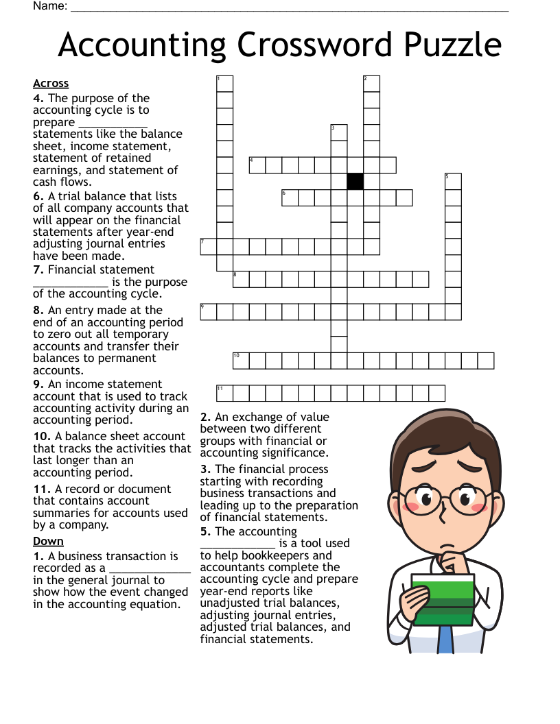 Accounting Crossword Puzzle WordMint Accounting Crossword Puzzle WordMint