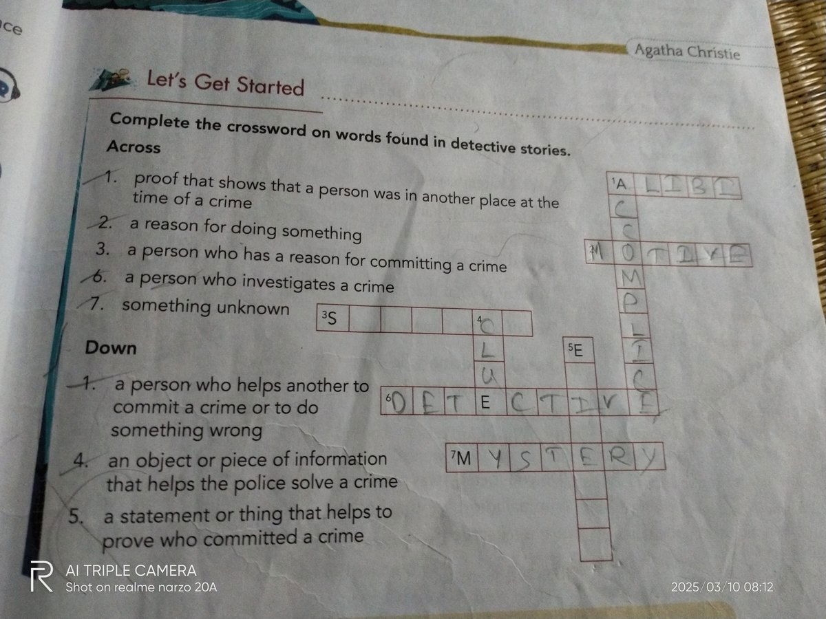 Agatha Christie Let s Get Started Complete The Crossword On Words Found 