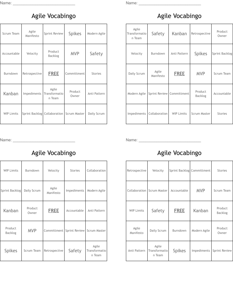 Agile Crossword WordMint