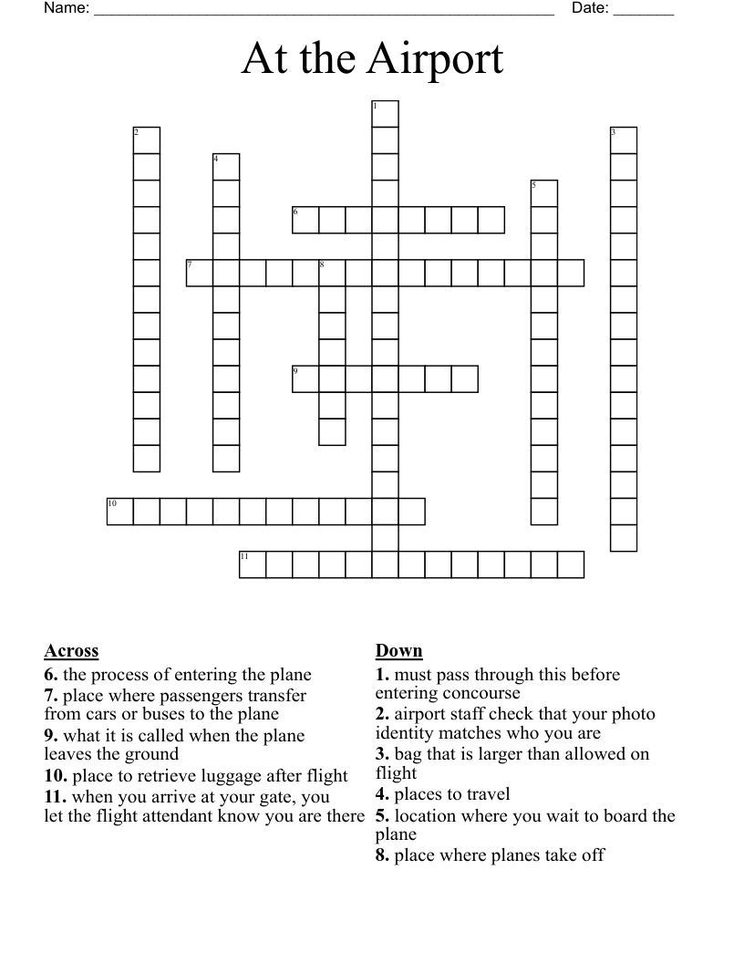 Airport Aprons Crossword Puzzle Clue At Kristie Cummings Blog