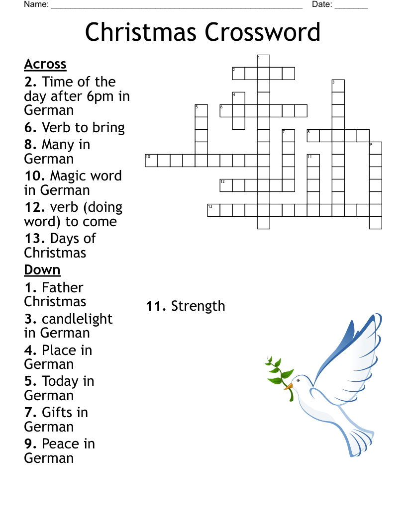 Alexis German Pronoun Crossword WordMint