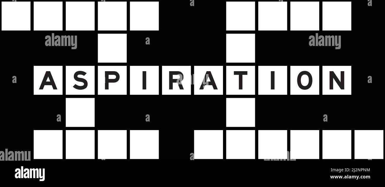 Alphabet Letter In Word Aspiration On Crossword Puzzle Background Stock 