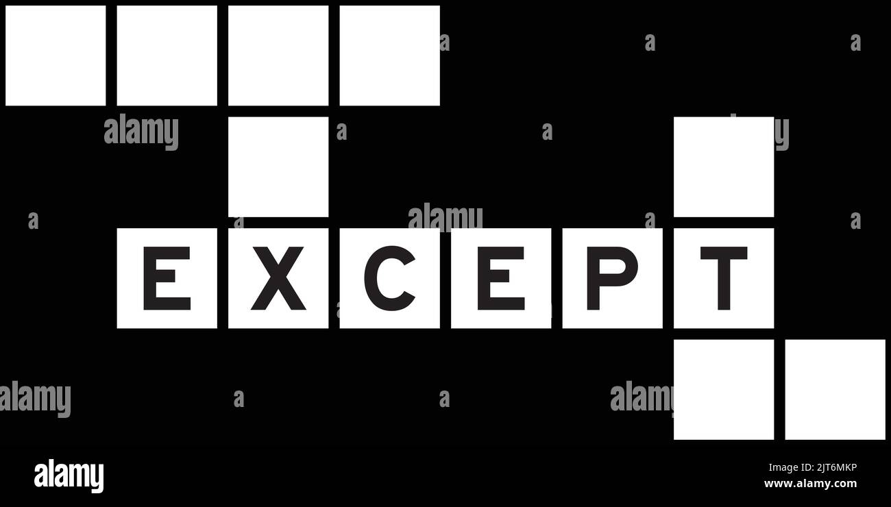 Alphabet Letter In Word Except On Crossword Puzzle Background Stock 
