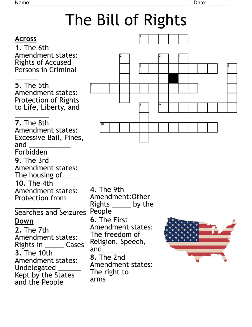 Amendment To The US Constitution Crossword WordMint