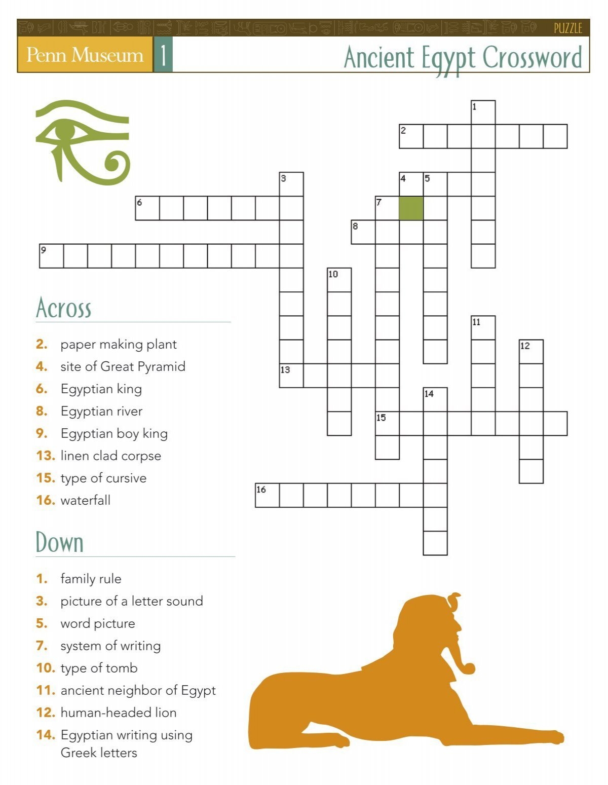 Ancient Egypt Crossword Ancient Egypt Crossword