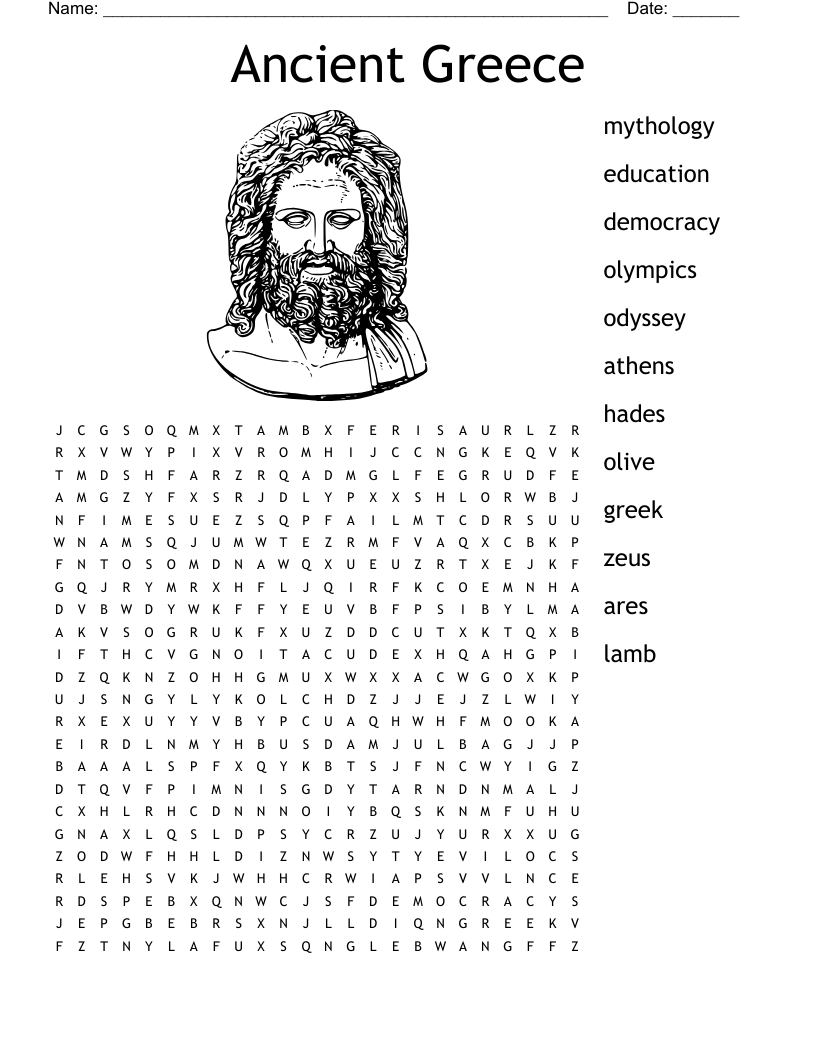 Ancient Greece Crossword WordMint
