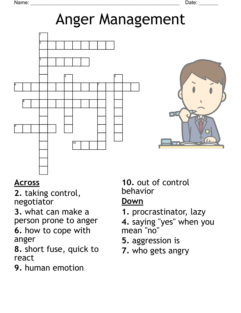 Anger Management Crossword WordMint