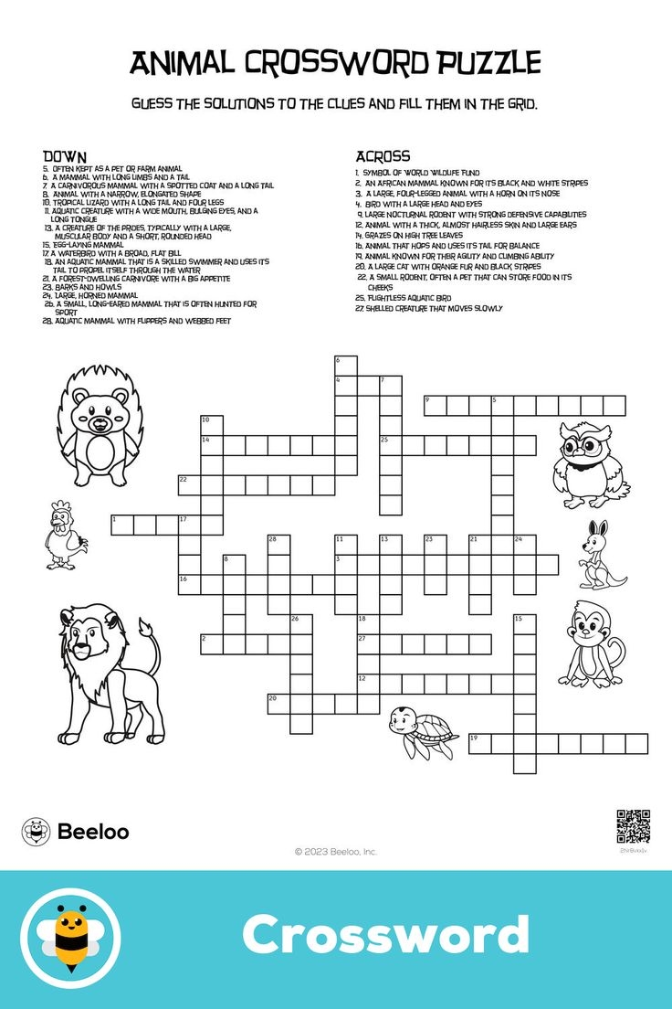 Animal Crossword Puzzle Crossword Crossword Puzzle Crossword Puzzles