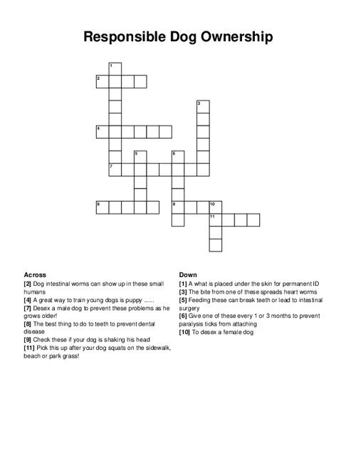 Animal Kingdom Crossword Puzzle