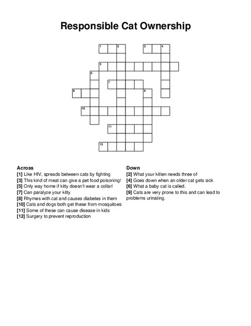 Animal Kingdom Crossword Puzzle