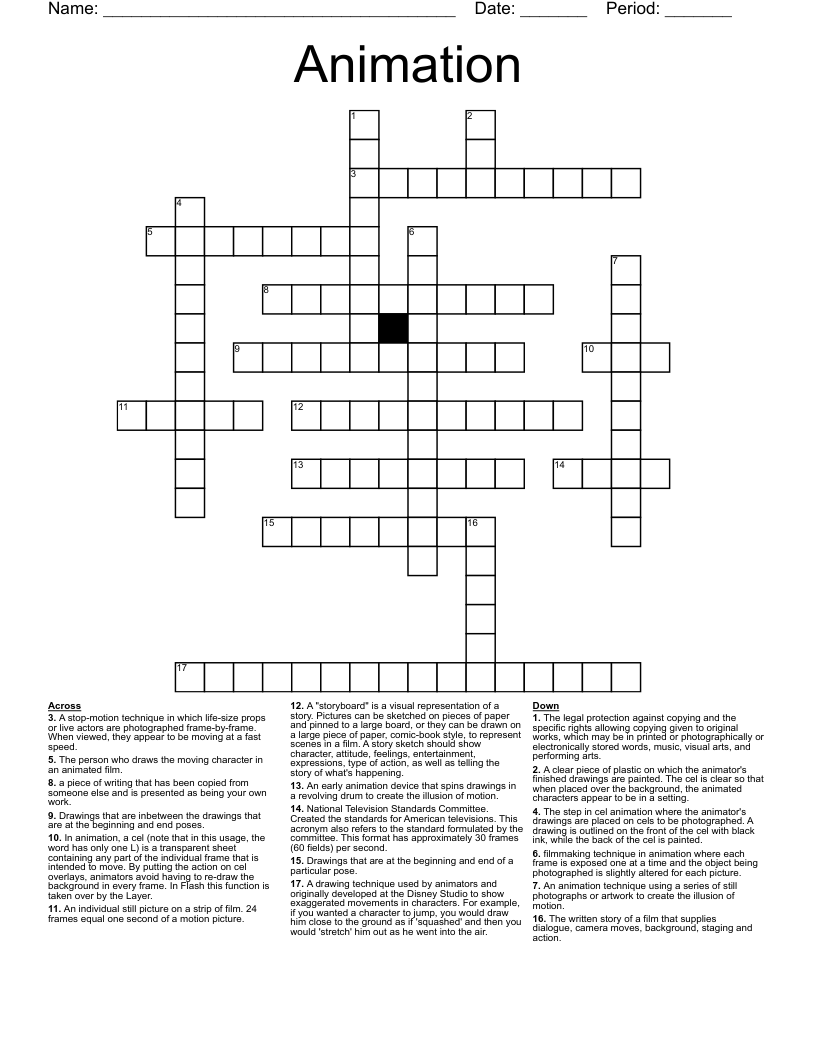 Animation Crossword WordMint