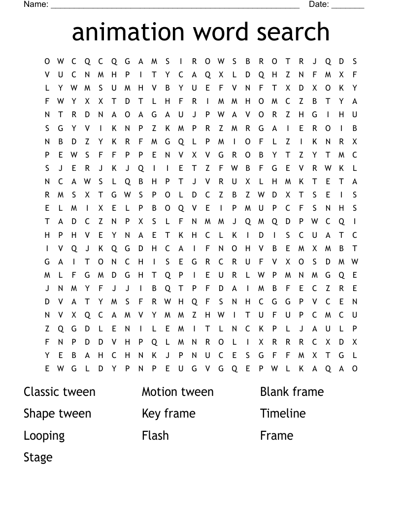 Animation Word Search WordMint