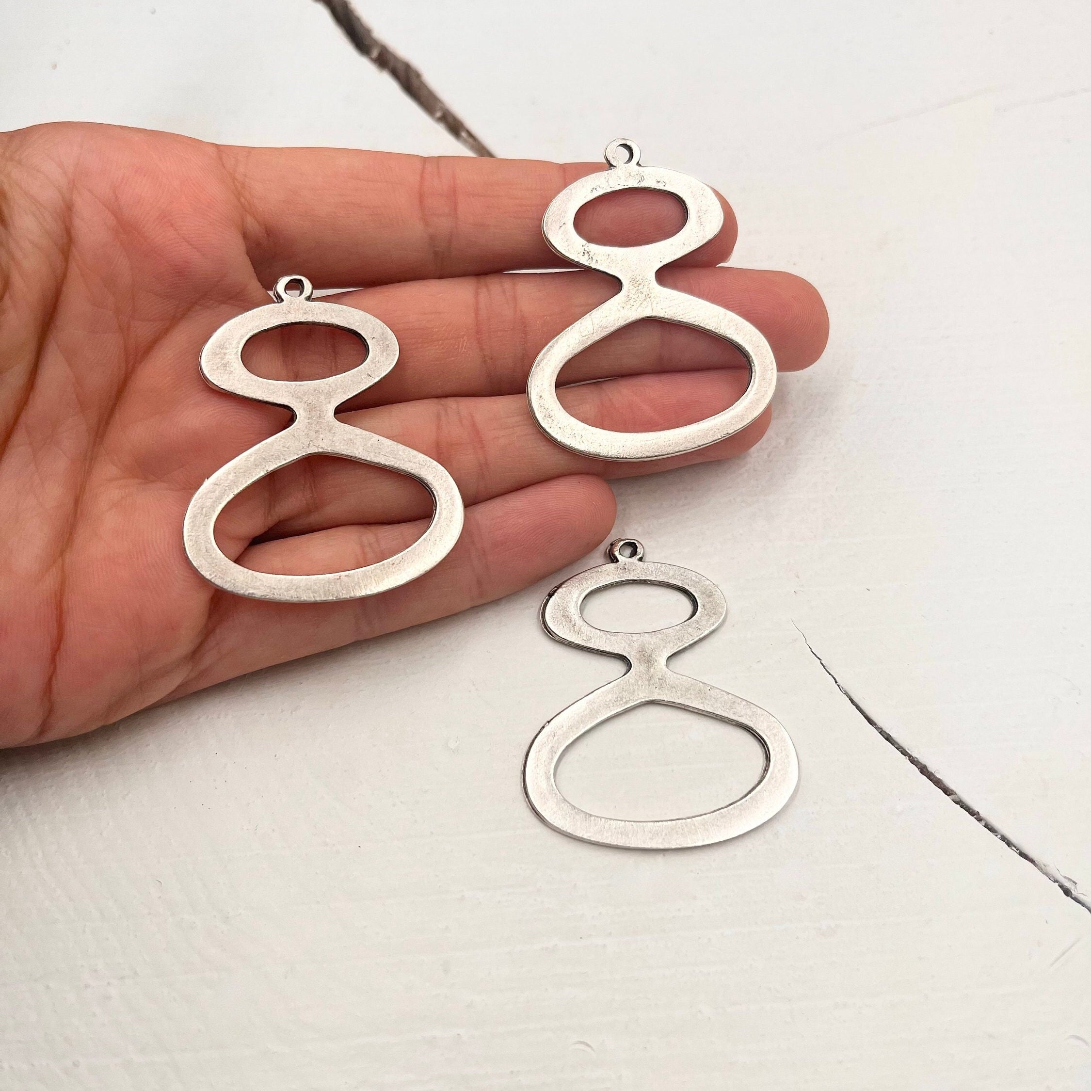 Antique Silver Infinity Link Charms Geometric Jewelry Findings Etsy