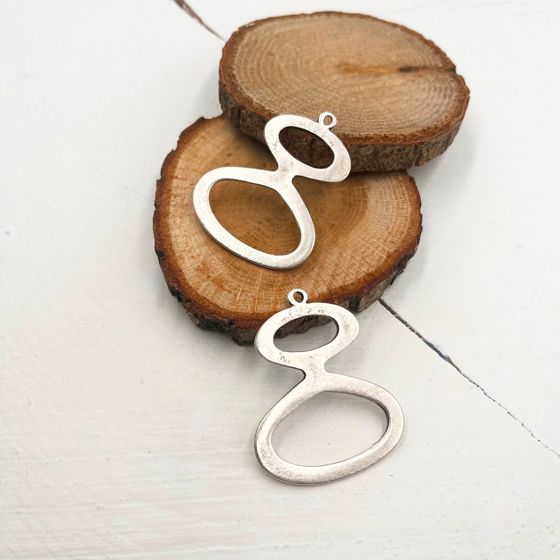 Antique Silver Infinity Link Charms Geometric Jewelry Findings Etsy