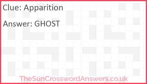 Apparition Crossword Clue TheSunCrosswordAnswers co uk