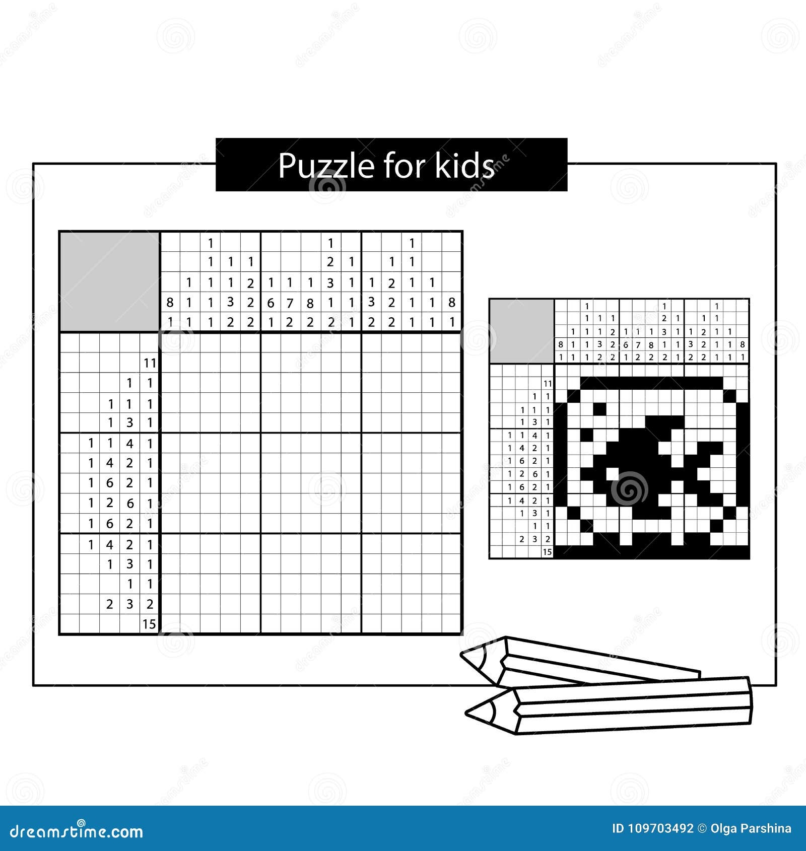 Aquarium With Fish Black And White Japanese Crossword With Answer Stock Vector Illustration Of Line Leisure 109703492