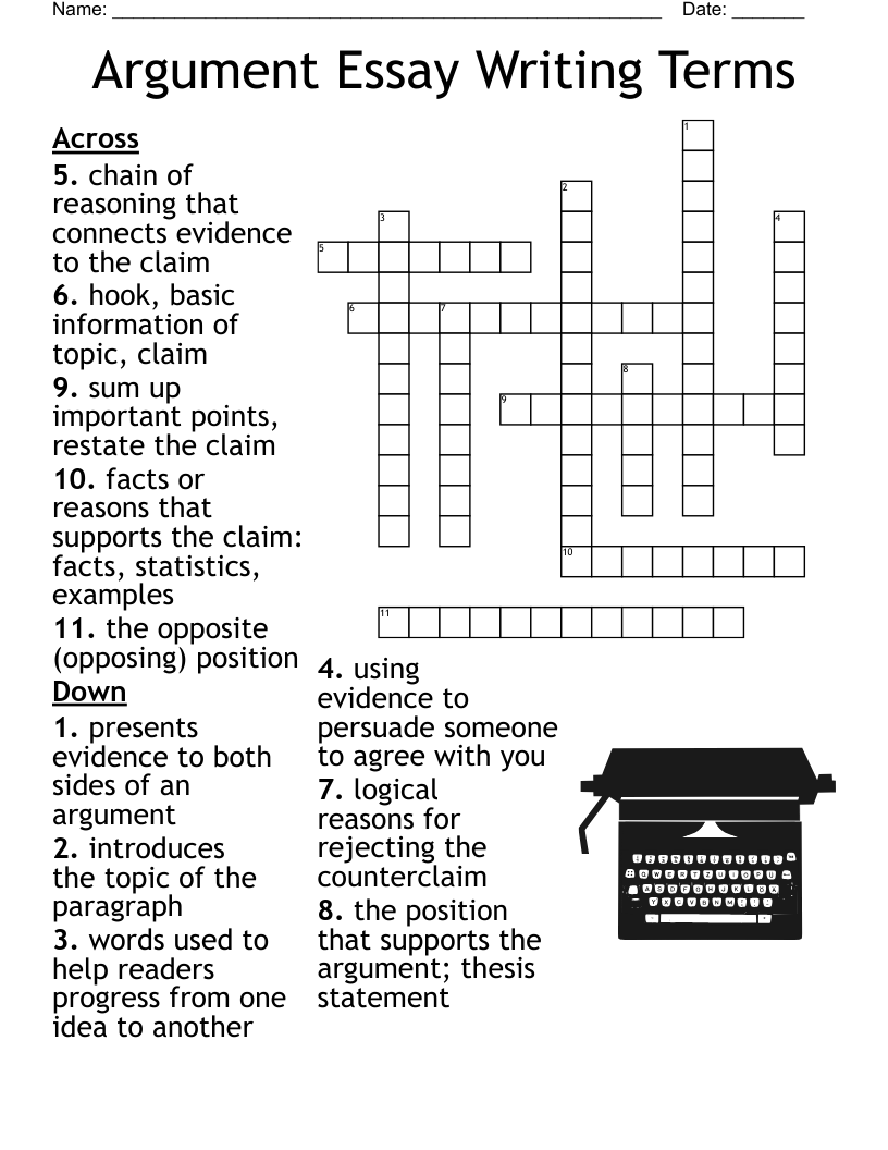 Argument Vocabulary Crossword WordMint